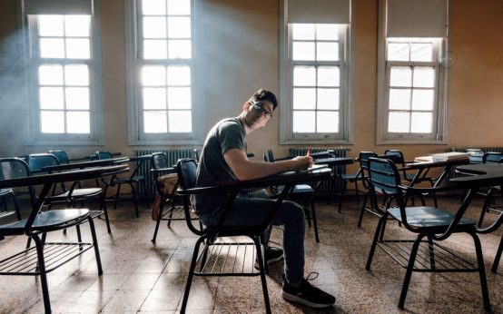Aula de un centro educativo en la Comunidad de Madrid
