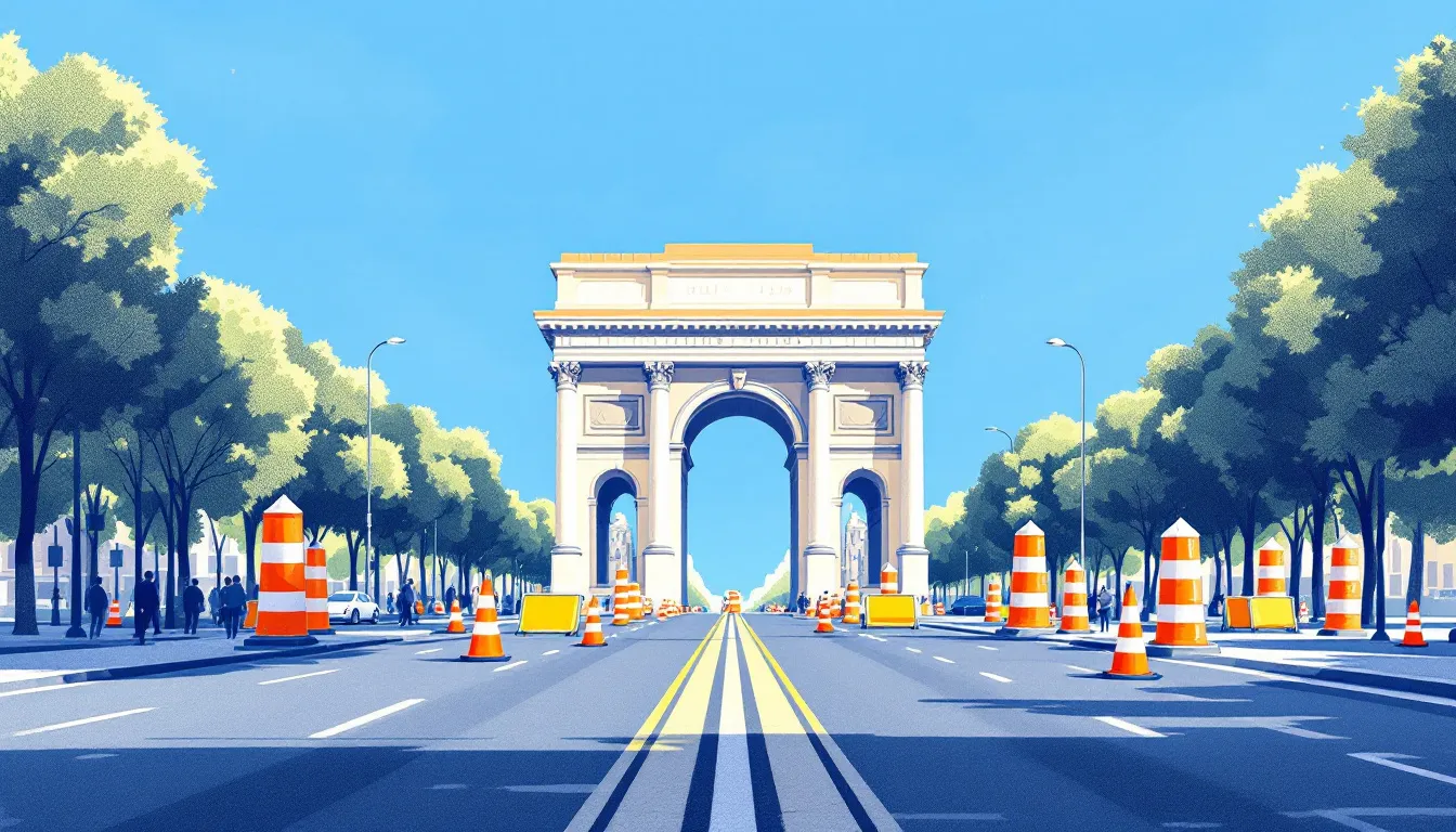 Ilustración conceptual de la remodelación del bulevar de la Puerta de Alcalá en Madrid